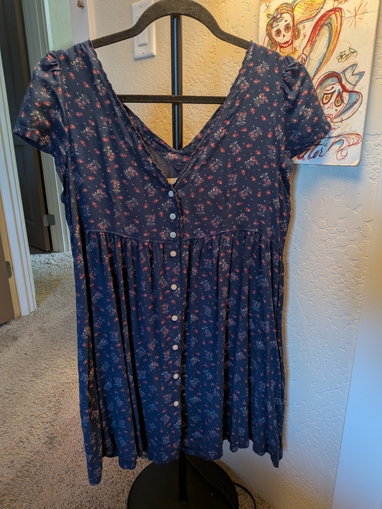 Denim & Supply Ralph Lauren Dresses & Skirts - Denim & Supply Ralph Lauren Navy Blue Floral Midi Dress babydoll 90s Vintage